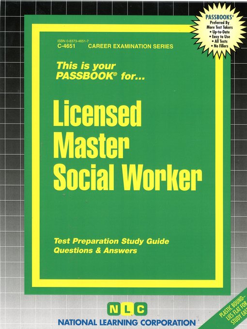 Title details for Licensed Master Social Worker by National Learning Corporation - Available